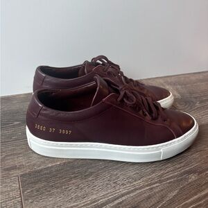 Common Projects Burgundy Achilles Sneakers